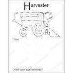 Motor Skills Truck Coloring Book Sample Page Harvester Tracing